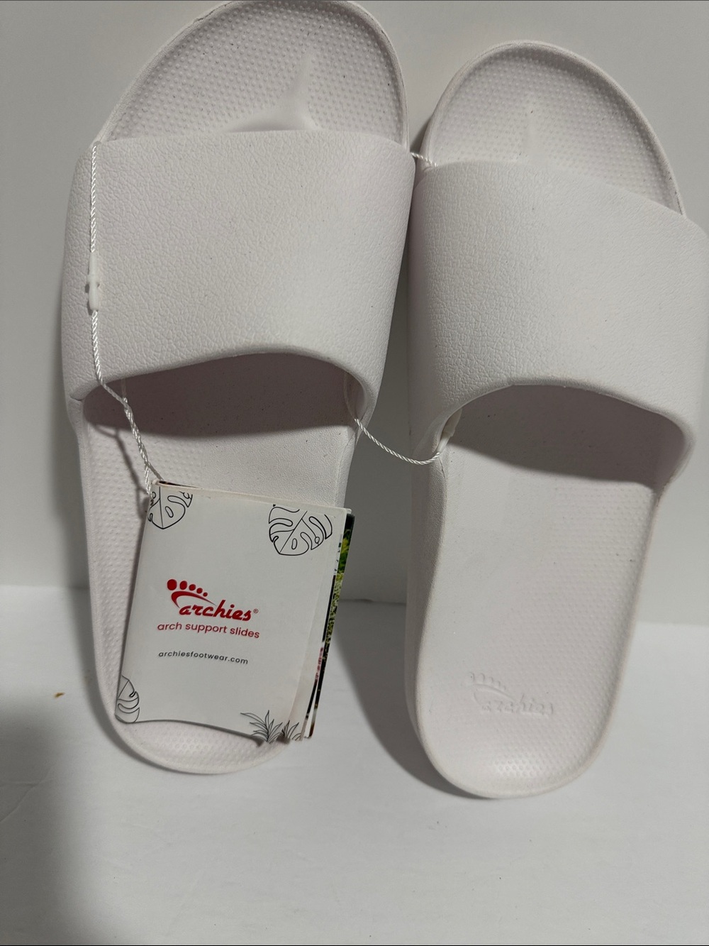 Archie’s Arch Support White Slide Sandals Women’s Size 9